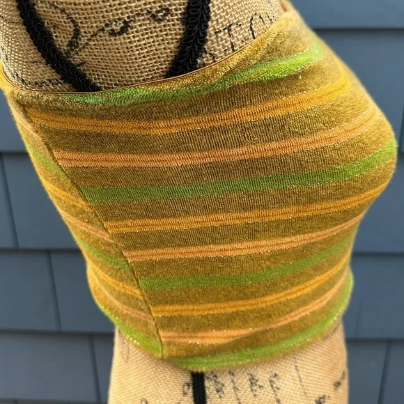 💚💛🤎Urban outfitters green orange bandeau bra medium stretch Terry cloth - Picture 4 of 5